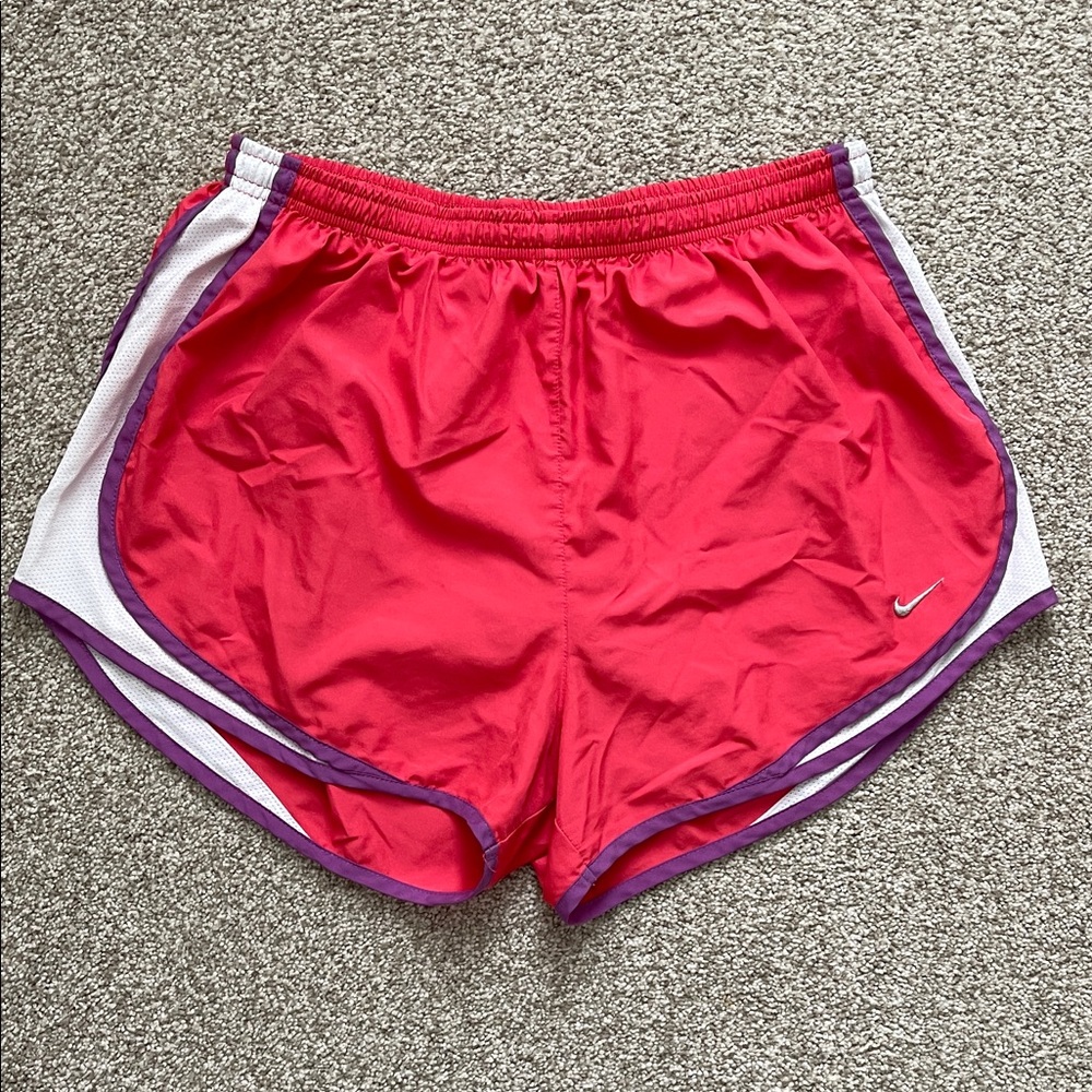 Nike Women's Coral and Purple Athletic Shorts